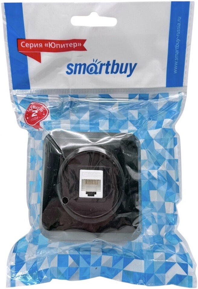 Розетка компьютерная SmartBuy SBE-03b-S1-RJ