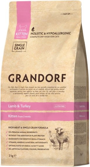 

Сухой корм для кошек Grandorf Lamb&Turkey Kitten (для котят с ягненком и индейкой) 2 кг