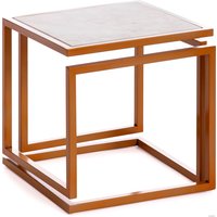 Журнальный столик Secret De Maison Quattro mod. 14153 (алюминиевый сплав/мрамор/золотой/белый мрамор)