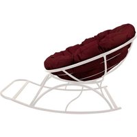Кресло-качалка M-Group Папасан 12710102 (белый/бордовая подушка)