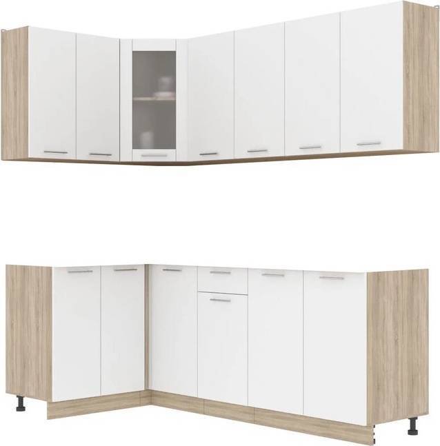 

Готовая кухня Интерлиния Мила 12x22 без столешницы (белый платинум)