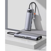 Док-станция Baseus Metal Gleam Series 8-in-1 Multifunctional Type-C HUB Docking Station CAHUB-CV0G