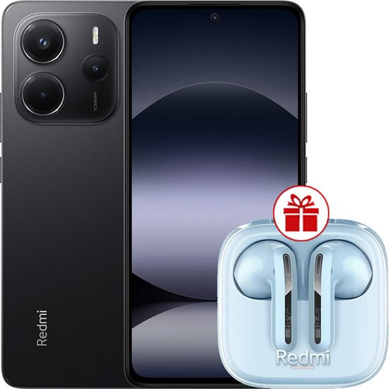 Xiaomi Redmi Note 14 8GB/256GB wersja międzynarodowa (czarny) + słuchawki Xiaomi Redmi Buds 6 Active (błękitny) w promocji