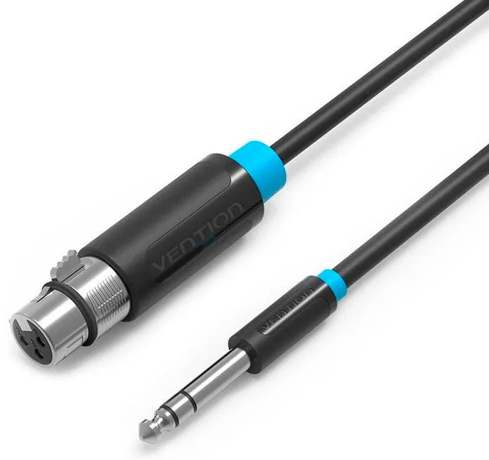 Кабель Vention BBEBI 6.5 Jack - XLR (3 м, черный)