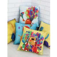 Декоративная подушка Lanatex Кис 0348 22301 (35x35x14см, оранжевый/бирюзовый)