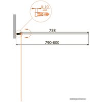 Стеклянная шторка для ванны Cezares RELAX-V-1-80/140-C-Bi