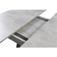 Кухонный стол ВВР Элип (камень светлый/черный профиль, ЛДСП)