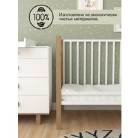 Классическая детская кроватка СКВ-Компани 3190111-6 с матрасом Plitex Юниор-премиум (белый бук)