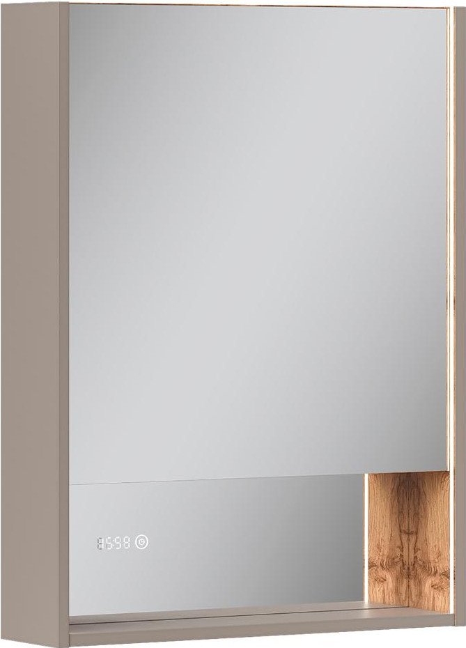 EQUIL Шкаф с зеркалом для ванной Gleam 60.1D (амарок/дуб вотан)