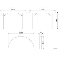 Стол AksHome 122x122x74 69988 (белый)