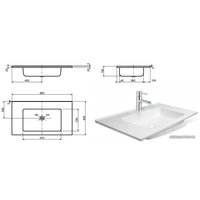 Умывальник Эстет Каре 90x50 (белый) 1-0003