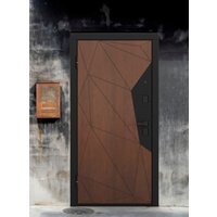 Металлическая дверь Guard Combi Mirror шпон корица/шагрень белая (96x205, левая)