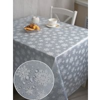 Скатерть Моготекс Серебряные снежинки 02ШС1-14-КВ рис.2652/250302 (180x150) в Бобруйске