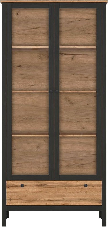 

Шкаф-витрина Black Red White Loft REG2W1S (дуб вотан/черный)