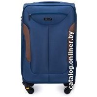 Чемодан-спиннер Solier STL1801 65 см (M, синий/коричневый)