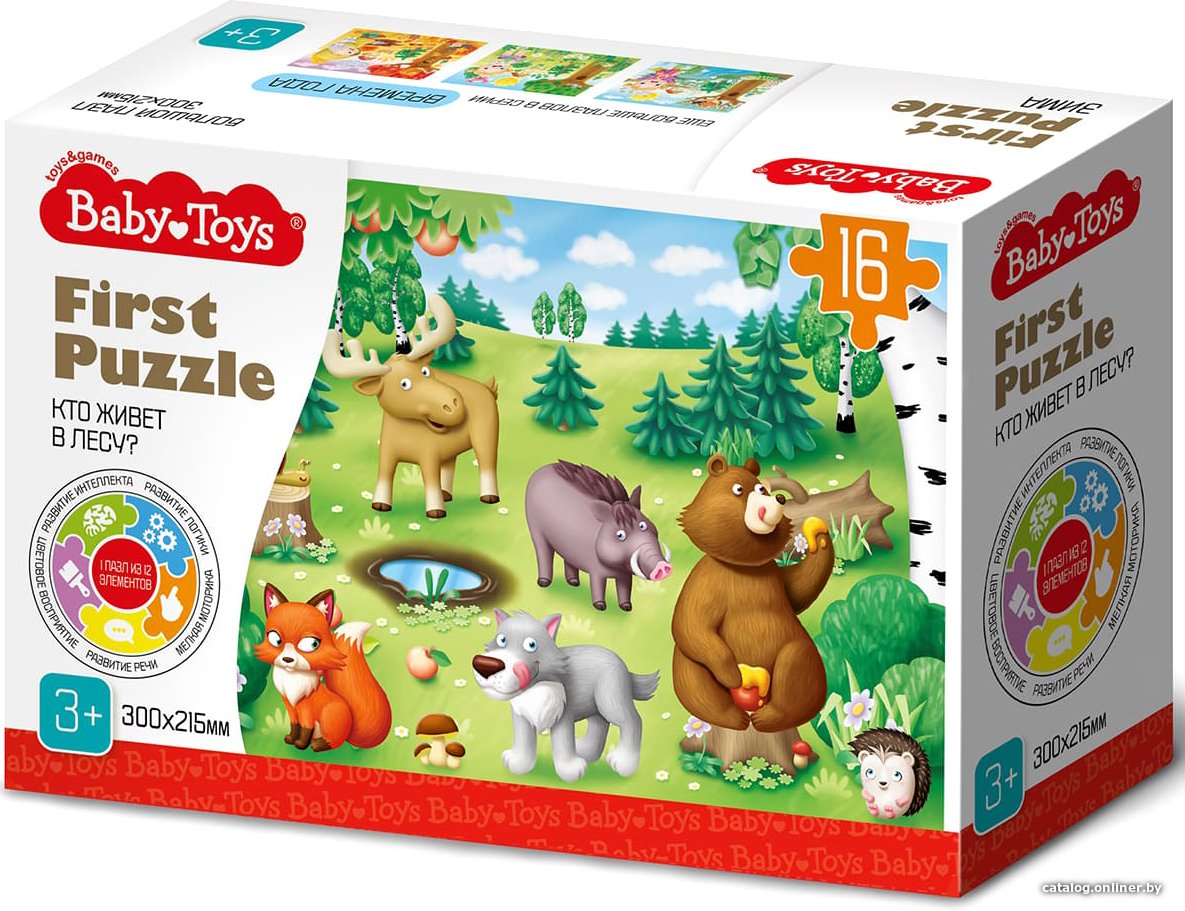 Мозаика/пазл Baby Toys First Puzzle Кто живет в лесу 04190
