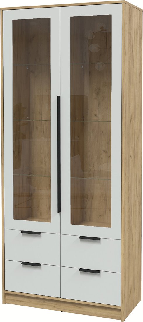 

Шкаф-витрина Интерлиния Концепт КТ-ШВ2 с подсветкой Глосс (дуб золотой/грей)