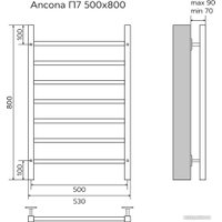 Полотенцесушитель Azario Ancona 500x800 (1/2