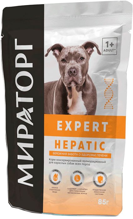 

Сухой корм для собак Мираторг Winner Expert Hepatic Бережная забота о здоровье печени 85 г
