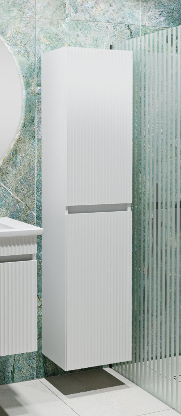 

Runo Шкаф-пенал для ванной Модена (подвесной, белый)