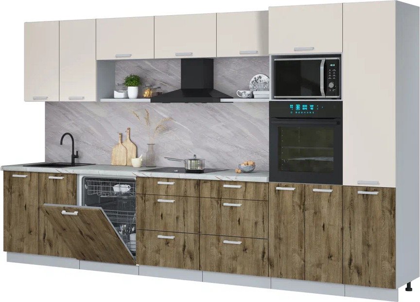 

Готовая кухня Интерлиния Мила Лайт 3.6-ПМ1 (персидский жемчуг/дуб веллингтон/серый каспий)