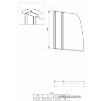 Стеклянная шторка для ванны Deante Alpinia 115 KGA 073P (хром/прозрачное)