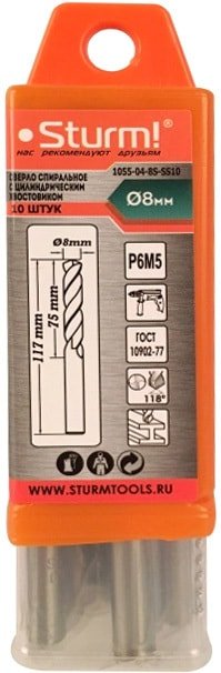 

Набор сверл Sturm 1055-04-8S-SS10 (10 предметов)