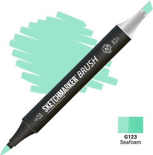 

Маркер художественный Sketchmarker Brush Двусторонний G123 SMB-G123 (морская пена)