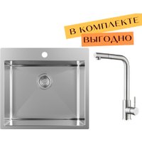 Кухонная мойка ZorG ZRN 5055 Premium + cмеситель Mars Premium Satin