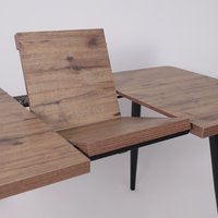 Кухонный стол Мамадома Borg radial-120 раздвижной 120-160х80 (дуб веллингтон/черный)