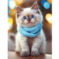 Алмазная мозаика  Феникс+ Кот в шарфе 70855