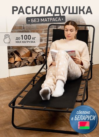 Кемпинговая раскладушка MishLex 192x65 см (черный)