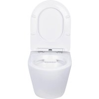Унитаз подвесной Roxen Antares в комплекте с инсталляцией Asten Readle Zentralmodul AR0601-185W с белой кнопкой