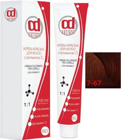 

Крем-краска для волос Constant Delight Crema Colorante с витамином С 7/67 средне-русый шоколадно-медный