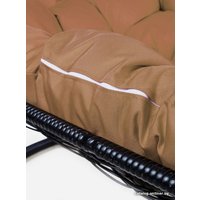 Подвесной диван M-Group Лежебока 11180401 (с черным ротангом/бежевая подушка)