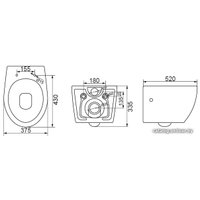 Унитаз подвесной BelBagno Prospero BB507B (без сиденья) в Гомеле