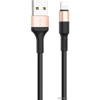 Кабель Hoco X26 USB Type-A - Lightning (1 м, черный/золотистый)