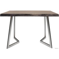 Кухонный стол Buro7 Уиллис 120 (с обзолом, дуб мореный/серебро)