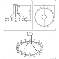 Подвесная люстра Ambrella light Comfort FL6212 BK/GD