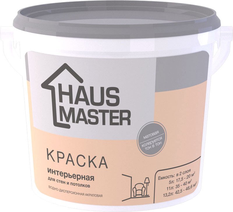 

Краска Haus Master Интерьерная (13.2л, белый матовый)