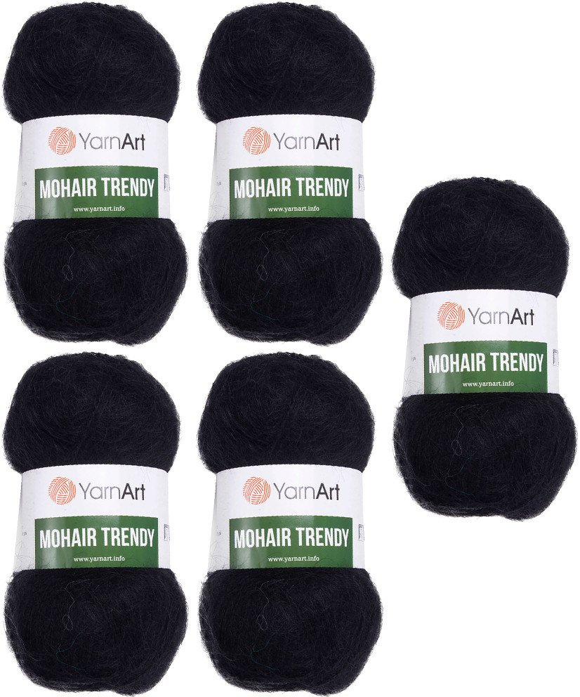 

Набор пряжи для вязания Yarnart Mohair Trendy 102 (черный, 5 шт)