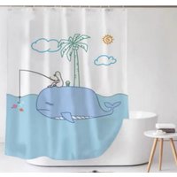 Шторка-занавеска для ванны Illu 180x180 LH2431975 (кит на отдыхе)