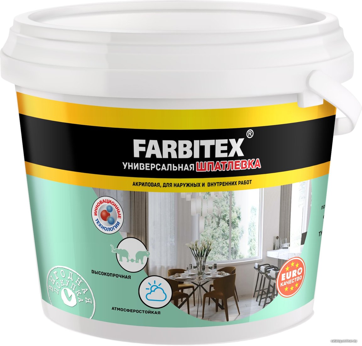 Шпатлевка Farbitex универсальная акриловая для наружных и внутренних работ (3.5 кг)