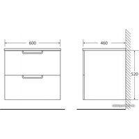  BelBagno Тумба под умывальник Leticia BB600DDAC/TO (tortora opaco)