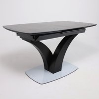 Кухонный стол Аврора Нотр Дам Moderne 1400/1800x850 (камень черный Greys Black /черный матовый)
