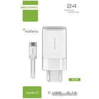 Сетевое зарядное Atomic U400 USB Type-C (белый)