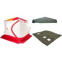 Палатка для зимней рыбалки Медведь Куб-4 зимняя с полом Оксфорд 600 и накидкой