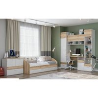 Шкаф-пенал Астрид-Мебель Геометрия-7 (Белый/Делано светлый)