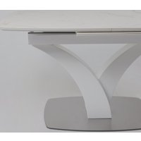 Кухонный стол Аврора Нотр Дам Moderne 1400/1800x850 (камень белый Calacata vagli/белый муар)