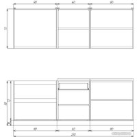 Готовая кухня ЭлиГард Lion 2.2 (дуб натуральный/дымчатый алмаз/дуб бунратти)
